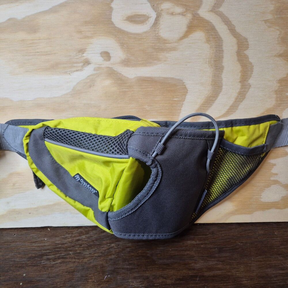 Outdoor Products Hydration Waist Pack Gray Lime Running Hiking Fanny Pack